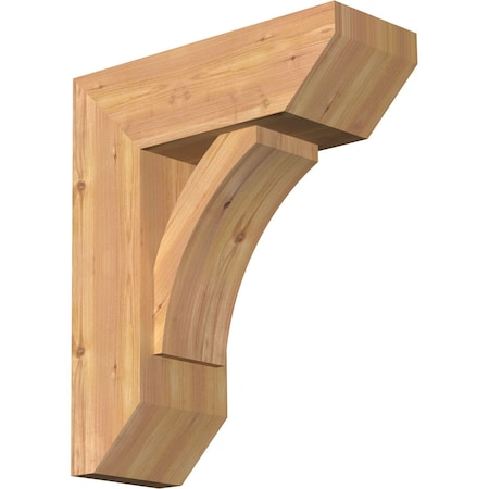 Ekena Millwork Thorton Slat Smooth Bracket w/ Offset Brace, Western Red Cedar, 7 1/2"W x 20"D x 24"H BKT0806X20X24THR06SWR
